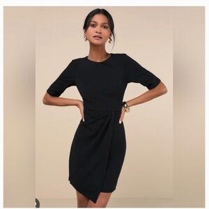 Lulus Westwood Black Half Sleeve Sheath Dress size Large